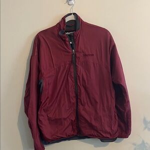 Marmot Windbreaker Rain Jacket Red Nylon‎ Maroon L Outdoor Casual Insulated